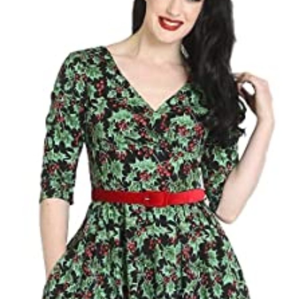 Hell Bunny Holly Berry 1950s Style Retro Dress